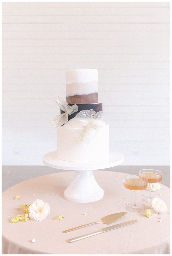 Three tier minimalist wedding cake