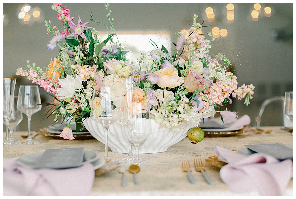 pastel wedding floral bowl