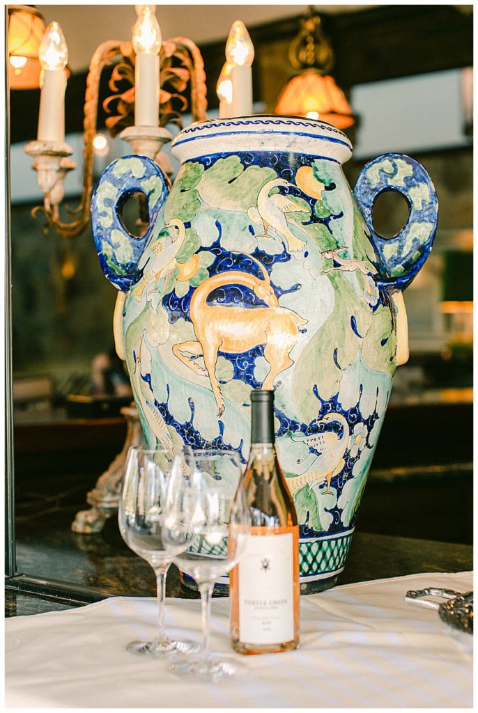 italian vase with wine