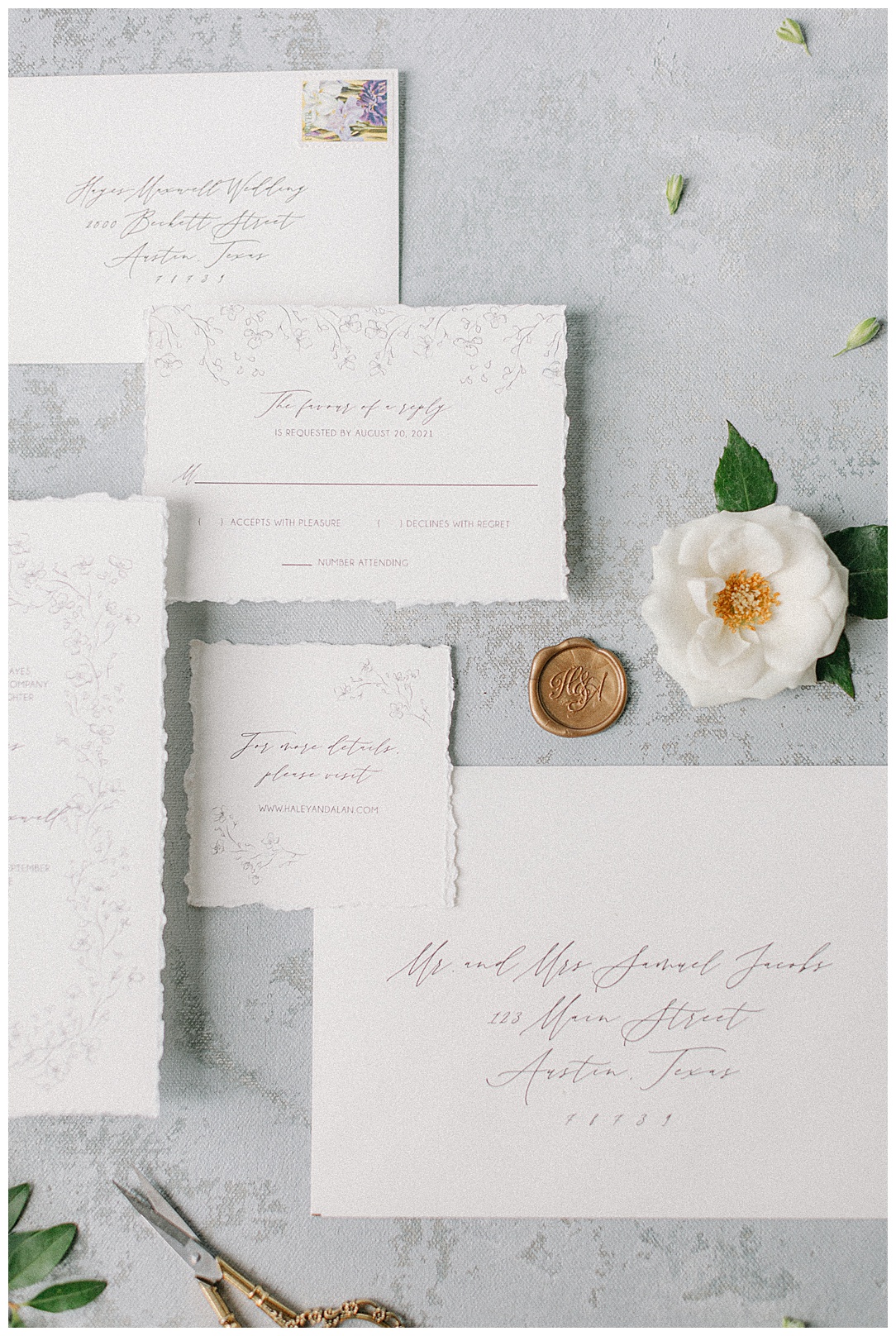 invitations with torn edges for elegant look