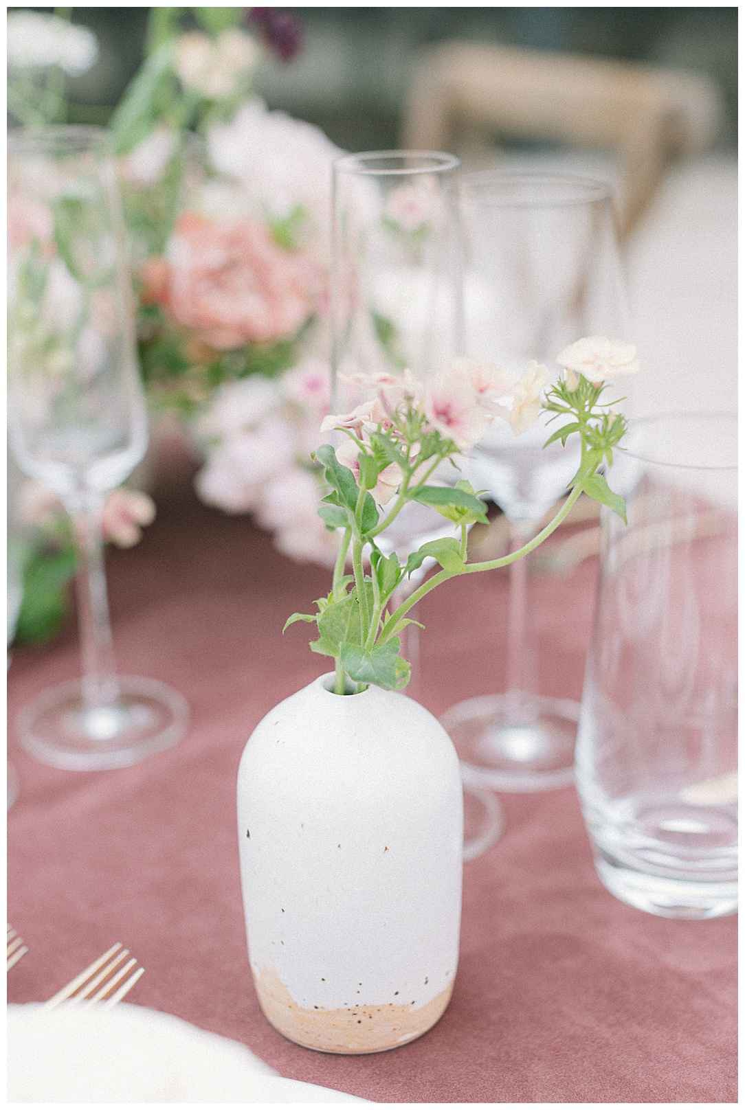 delicate wildflower decor for wedding tables