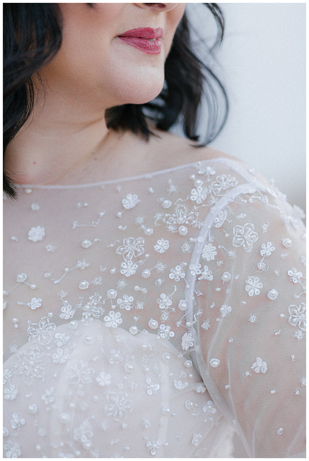 bridal details with sequins