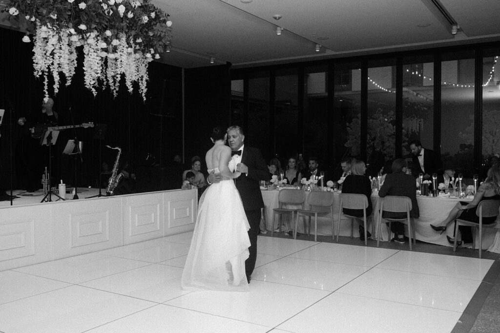 A bride shares a father-daughter dance during her South Congress Hotel wedding.